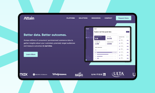 Attain Data homepage