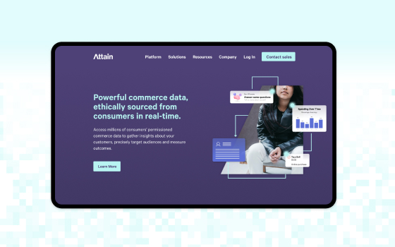Attain Data homepage